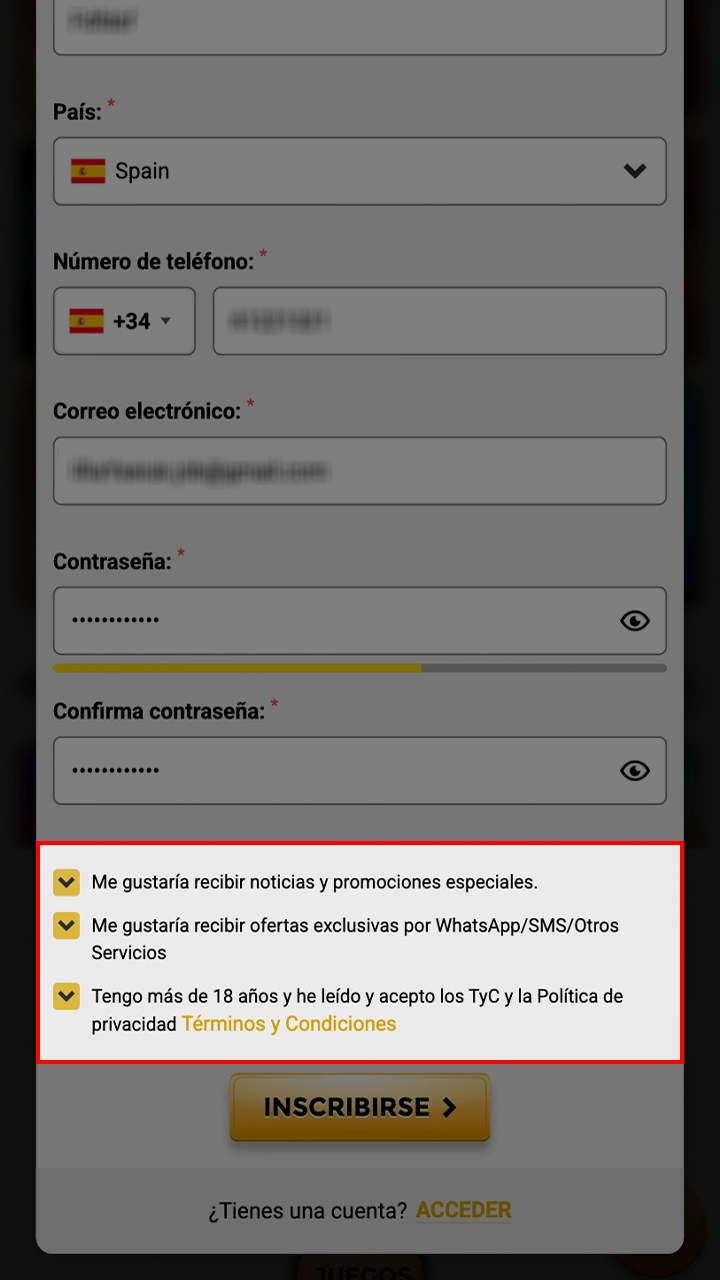 Selezionate le caselle di consenso al momento della registrazione a WinUnique.