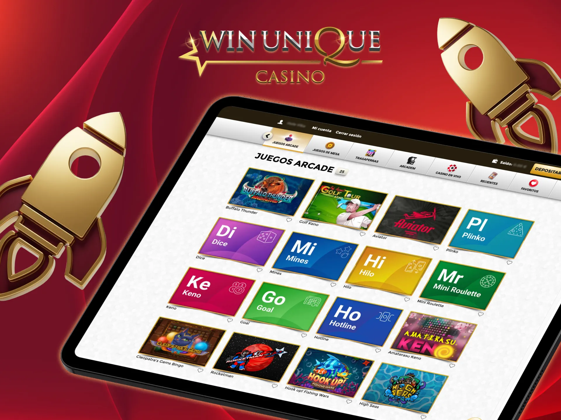 Divertitevi e vincete nella sala giochi di Unique Casino.