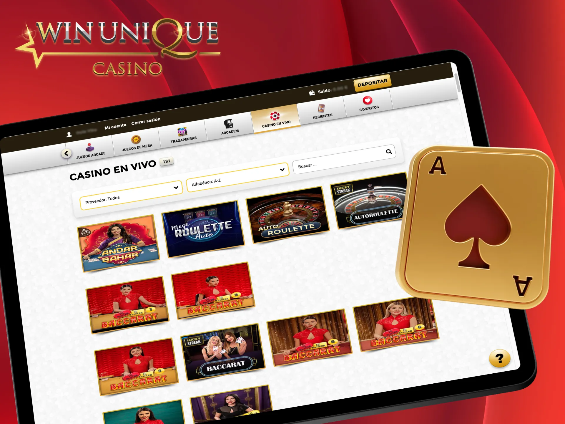 Scommettere sui giochi da tavolo di Unique Casino.