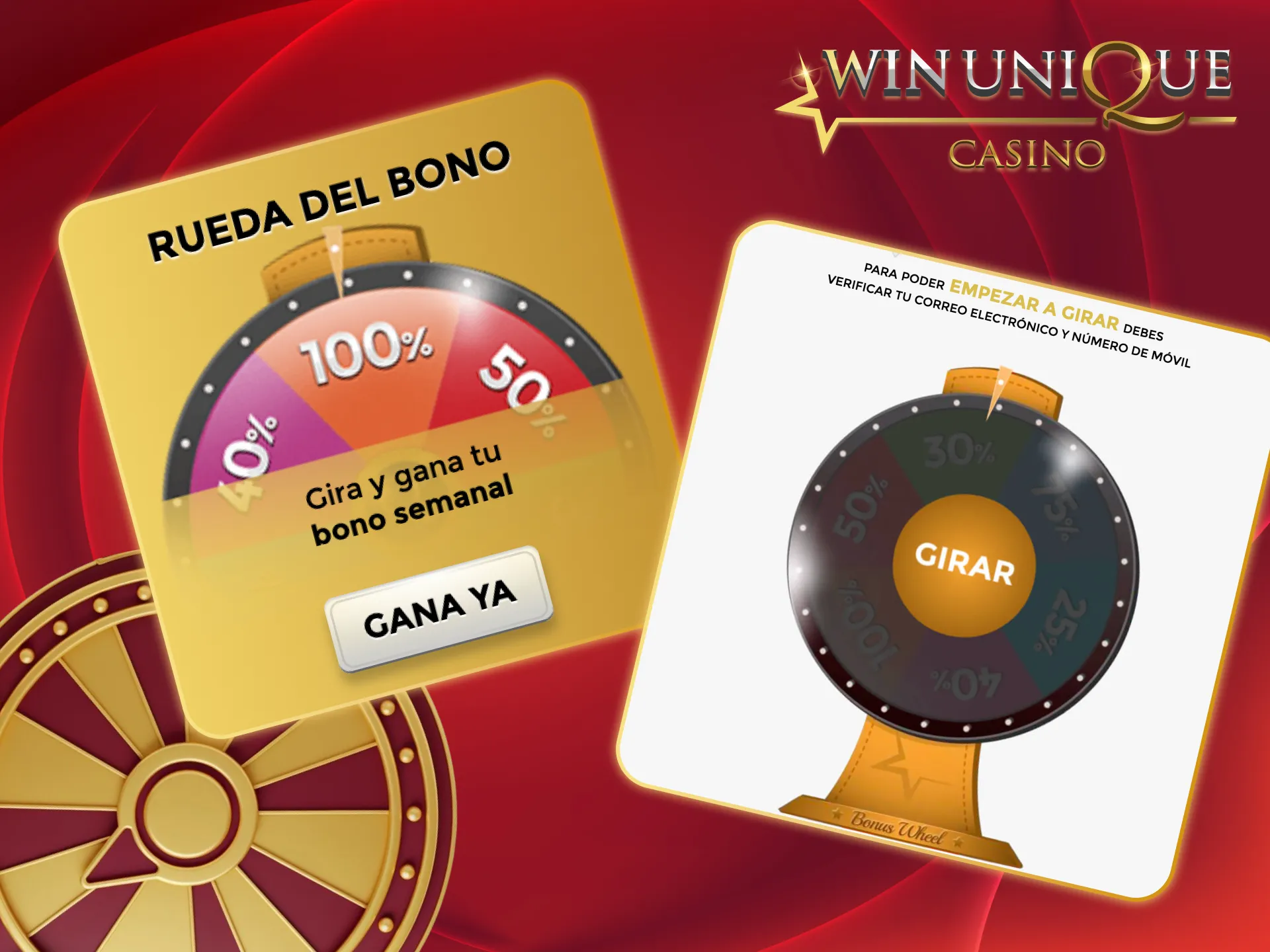 Gira la ruota settimanale e vinci con Unique Casino.