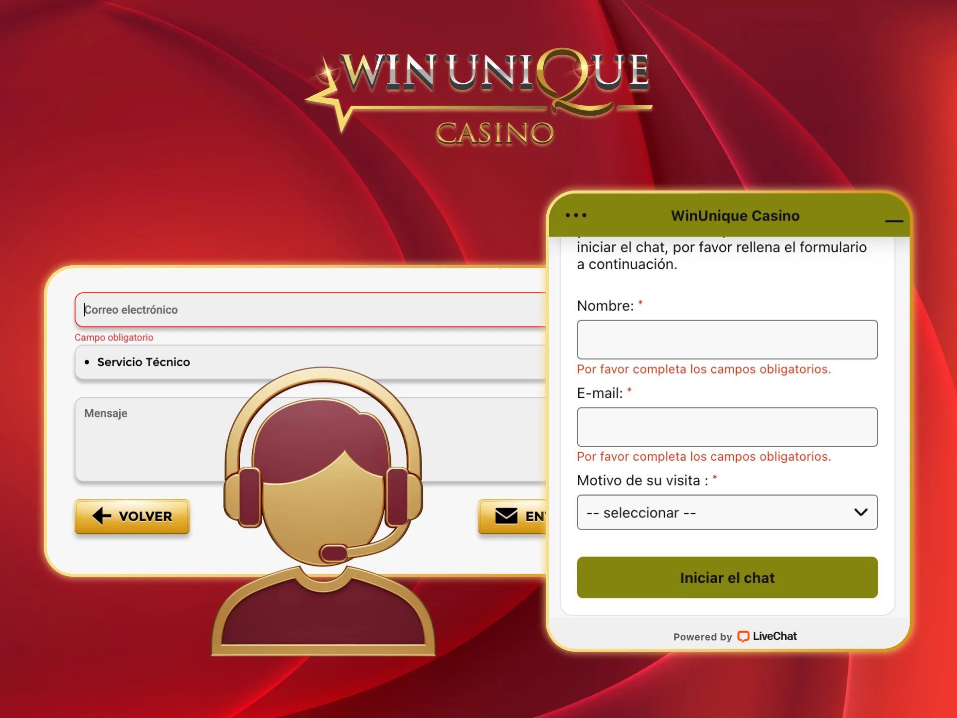 Ottenete un aiuto immediato presso Unique Casino in italiano.