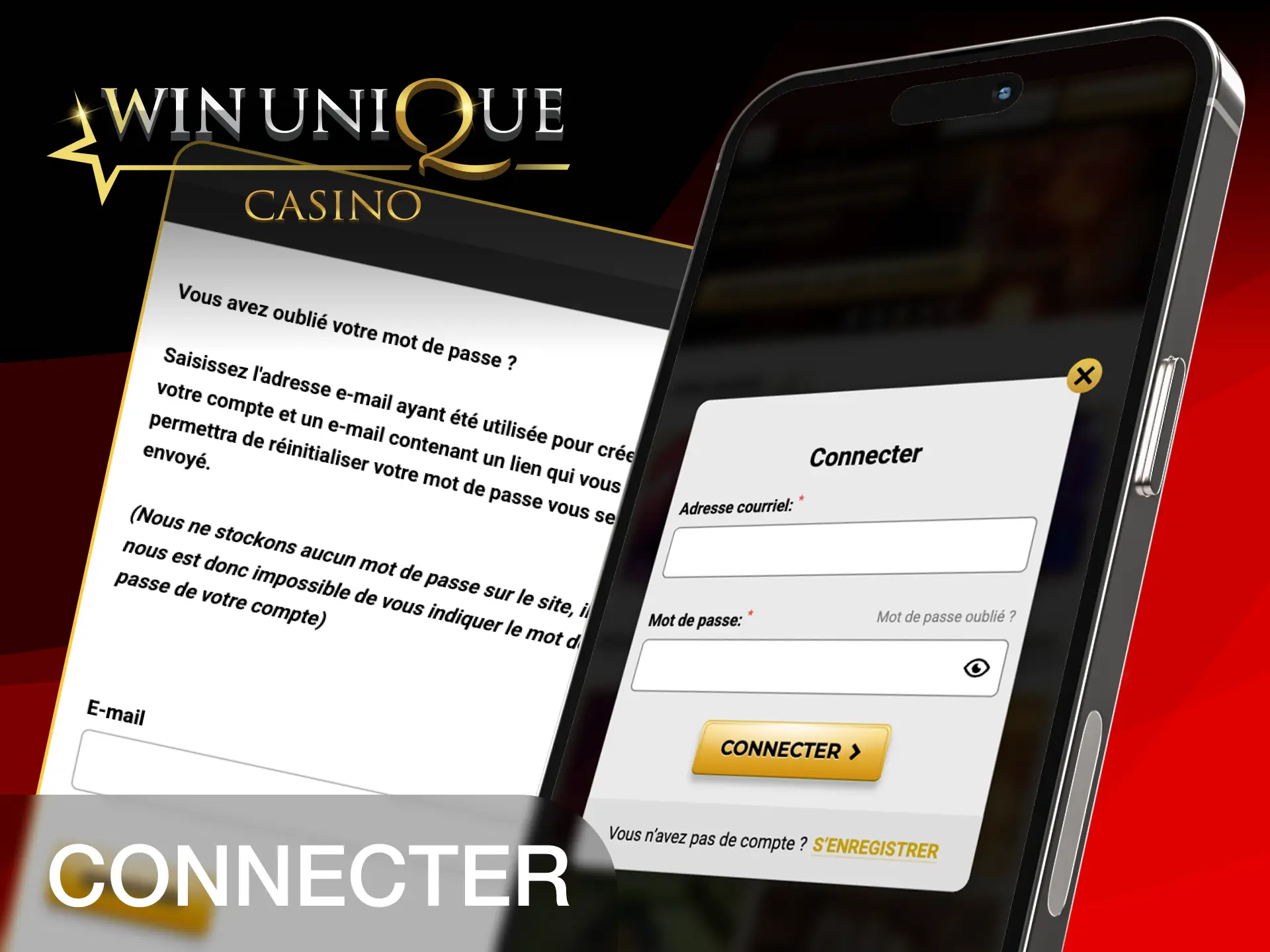 Connectez-vous à votre compte utilisateur via l'application de Unique Casino.