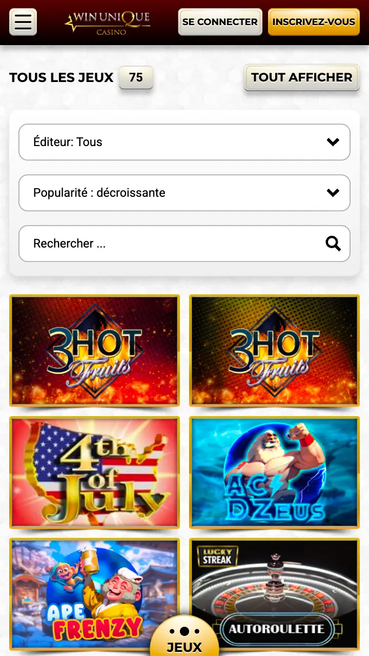 Découvrez le plaisir de parier sur Unique Casino.