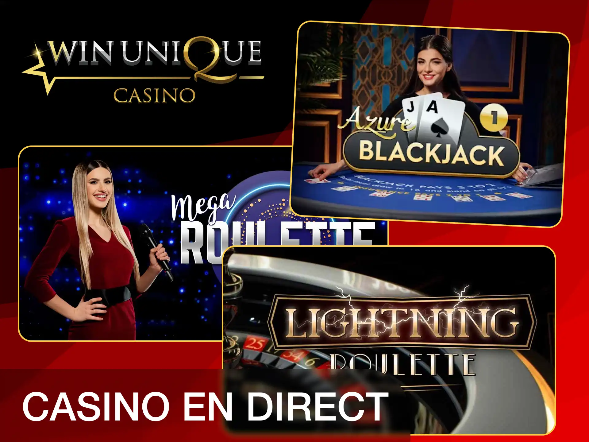 Rejoignez les tables en direct de Unique Casino avec de vrais croupiers.