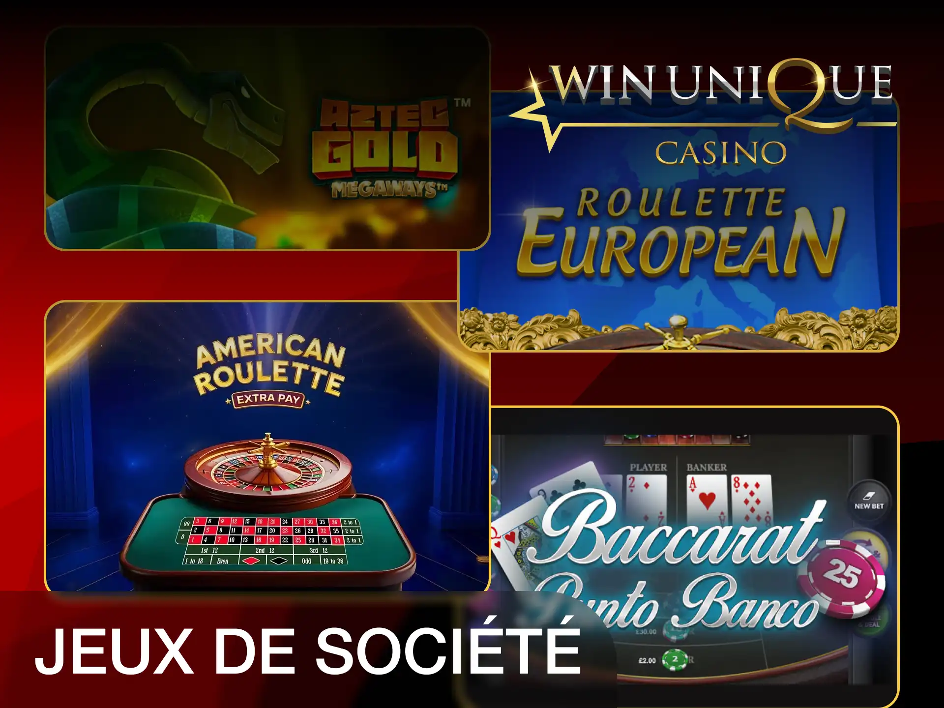 Testez les jeux de société classiques proposés par Unique Casino.