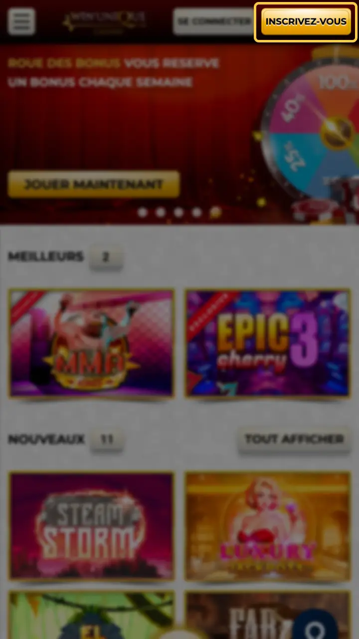 Cliquez sur le bouton pour initier le processus sur Unique Casino.