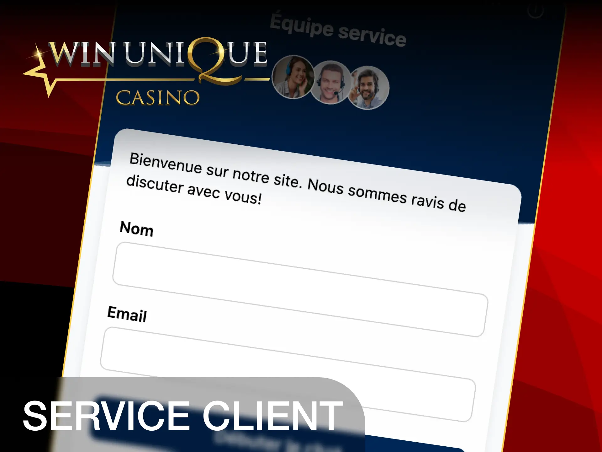 Contactez le service client de Unique Casino disponible pour la France.